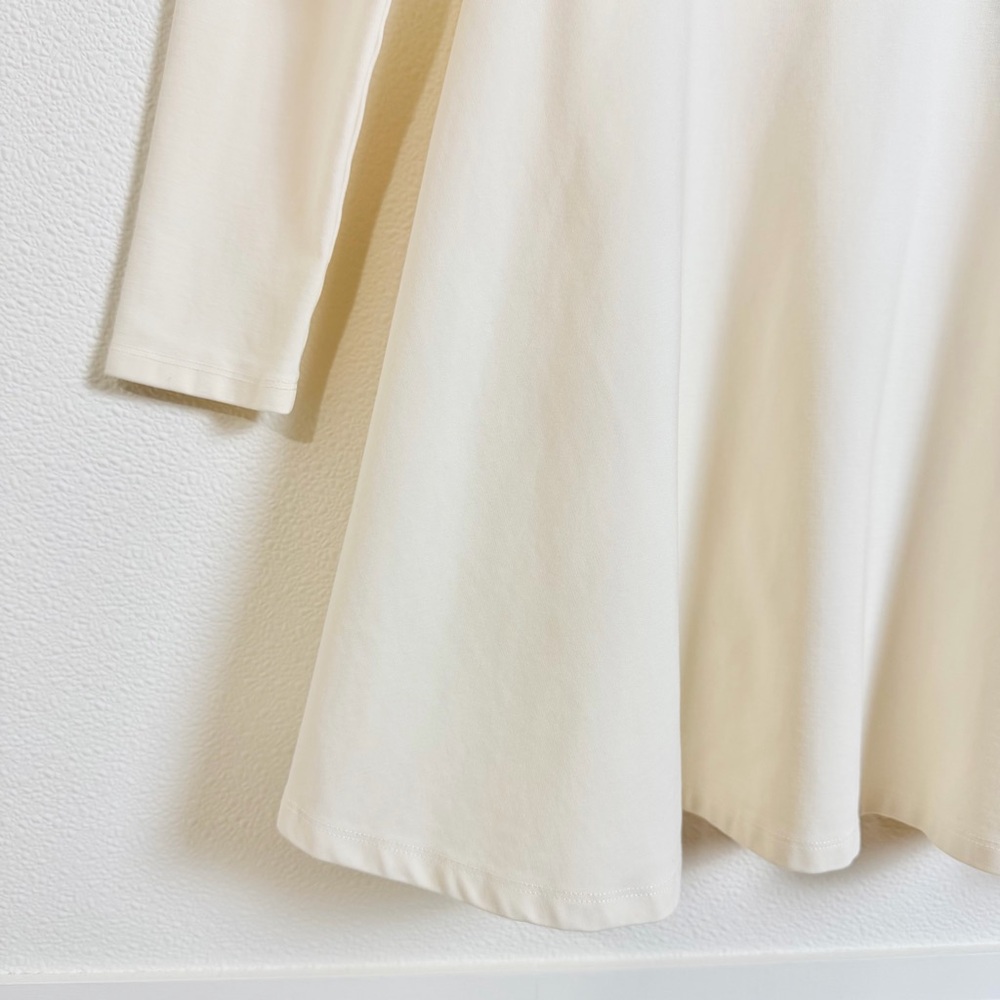 Sunday Best Cream Mock Neck Fit & Flare Mini Dress Size S Long Sleeve Skater - Picture 6 of 16